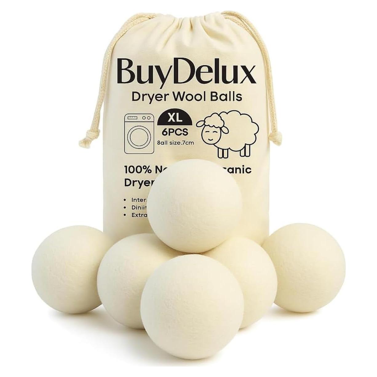 Bolas de Secado de Lana BuyDelux - 6 Paquete XL 7cm Ecológicas