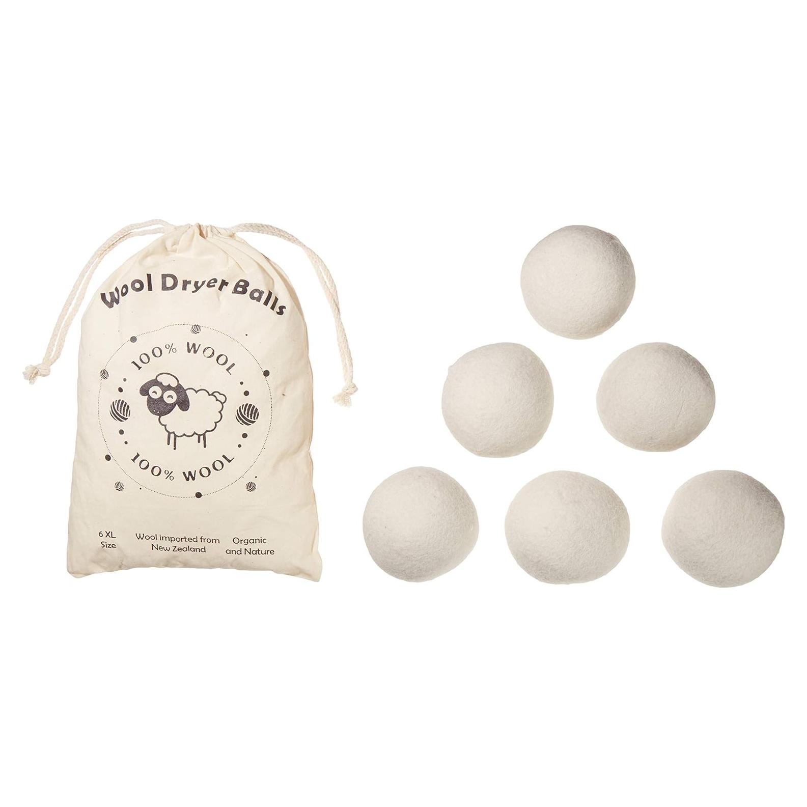 Bolas de Secado de Lana Orgánica LuxmeCo XL Reutilizables 6 Pzas