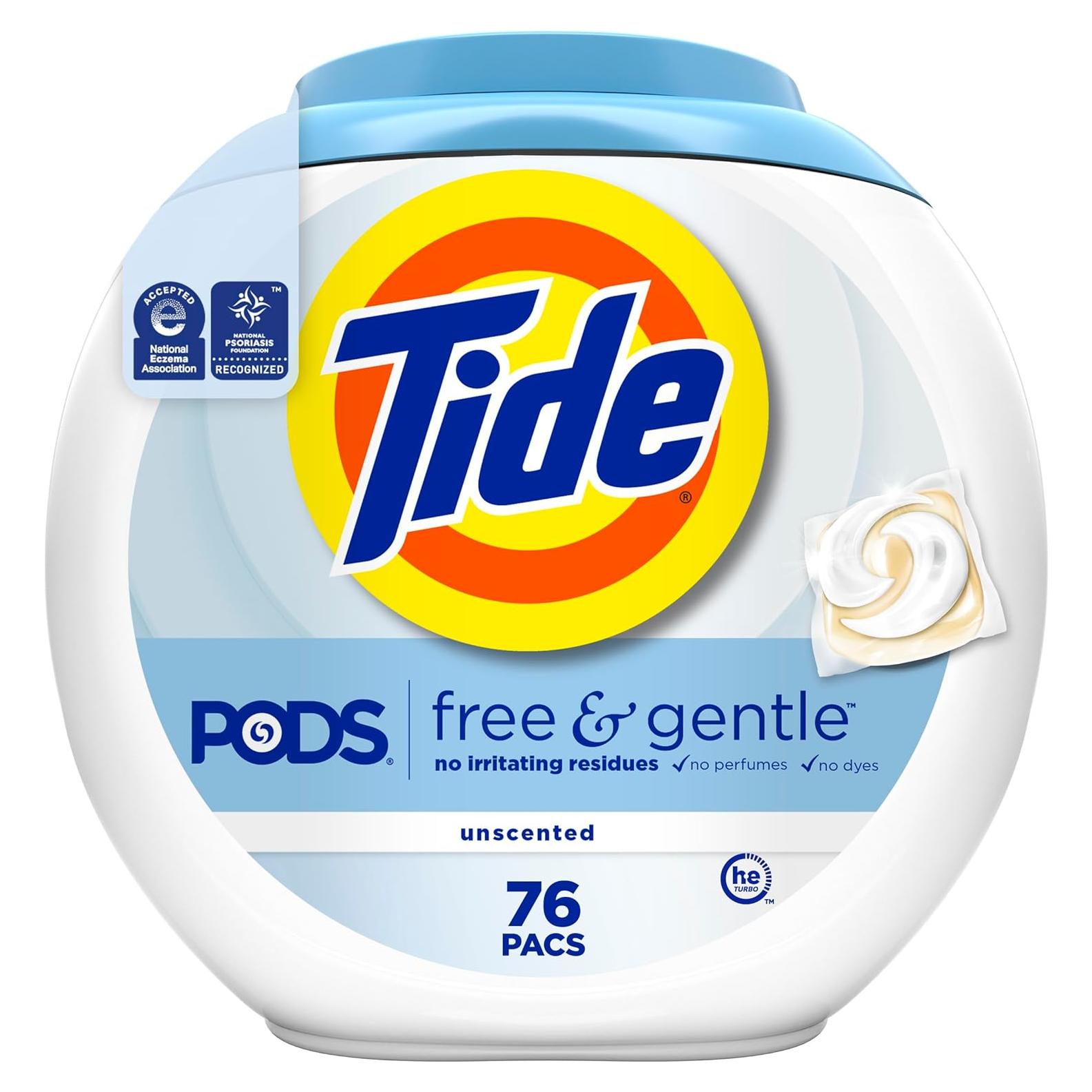 Detergente para Ropa Tide PODS Libre y Suave 76 Unidades