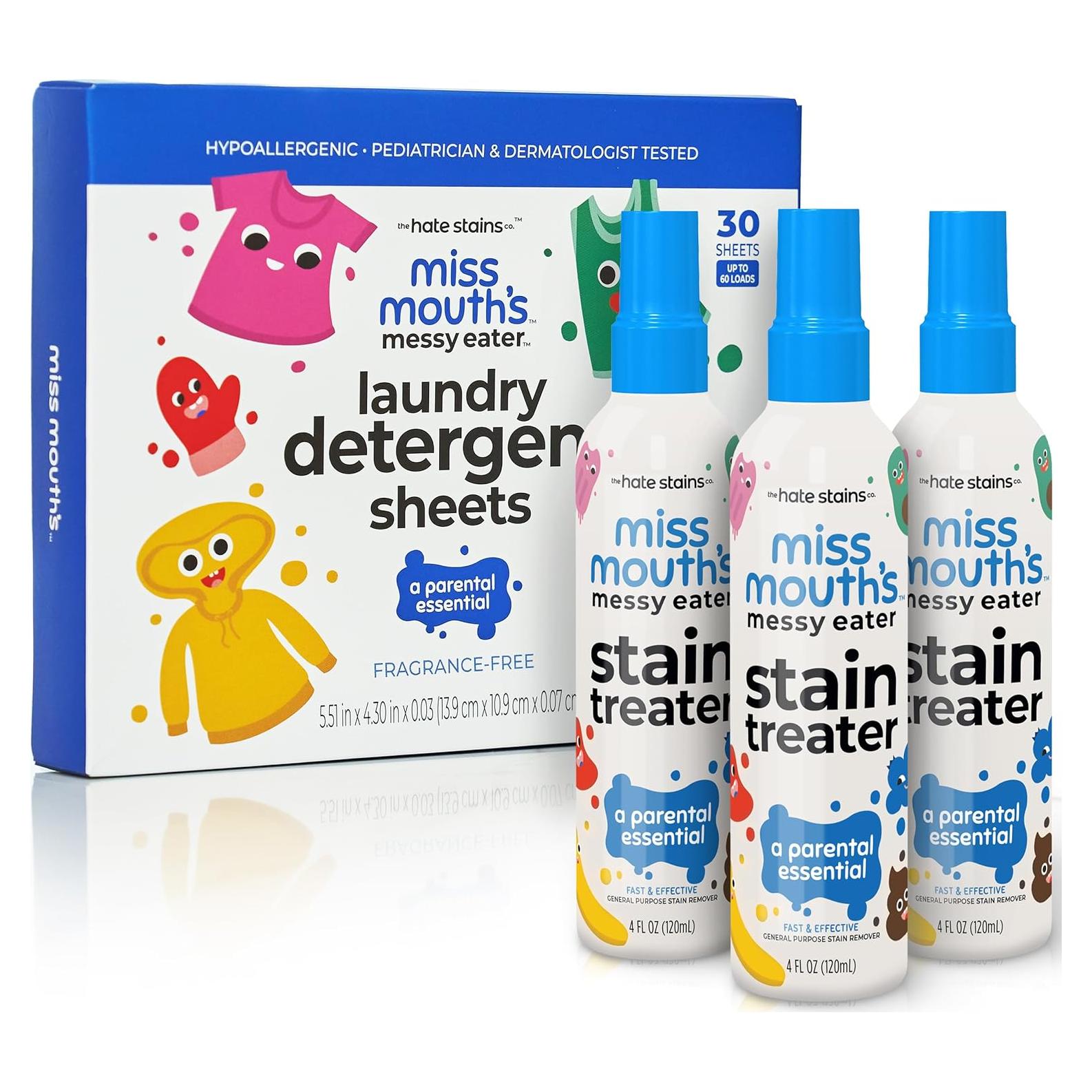 Paquete de 3 Tratador de Manchas Miss Mouth - Jabón y Spray