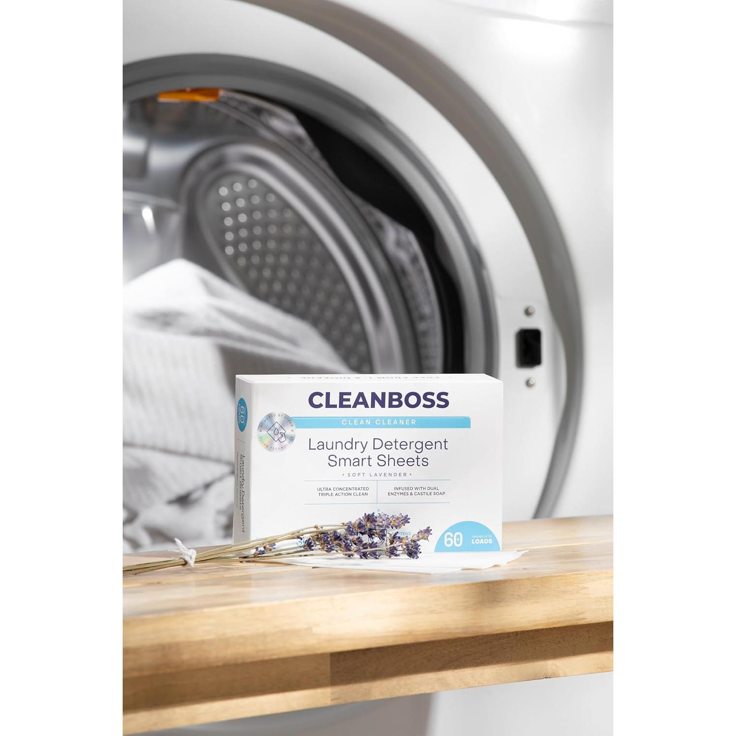 Hojas de detergente CleanBoss - 30 hojas hipoalergénicas