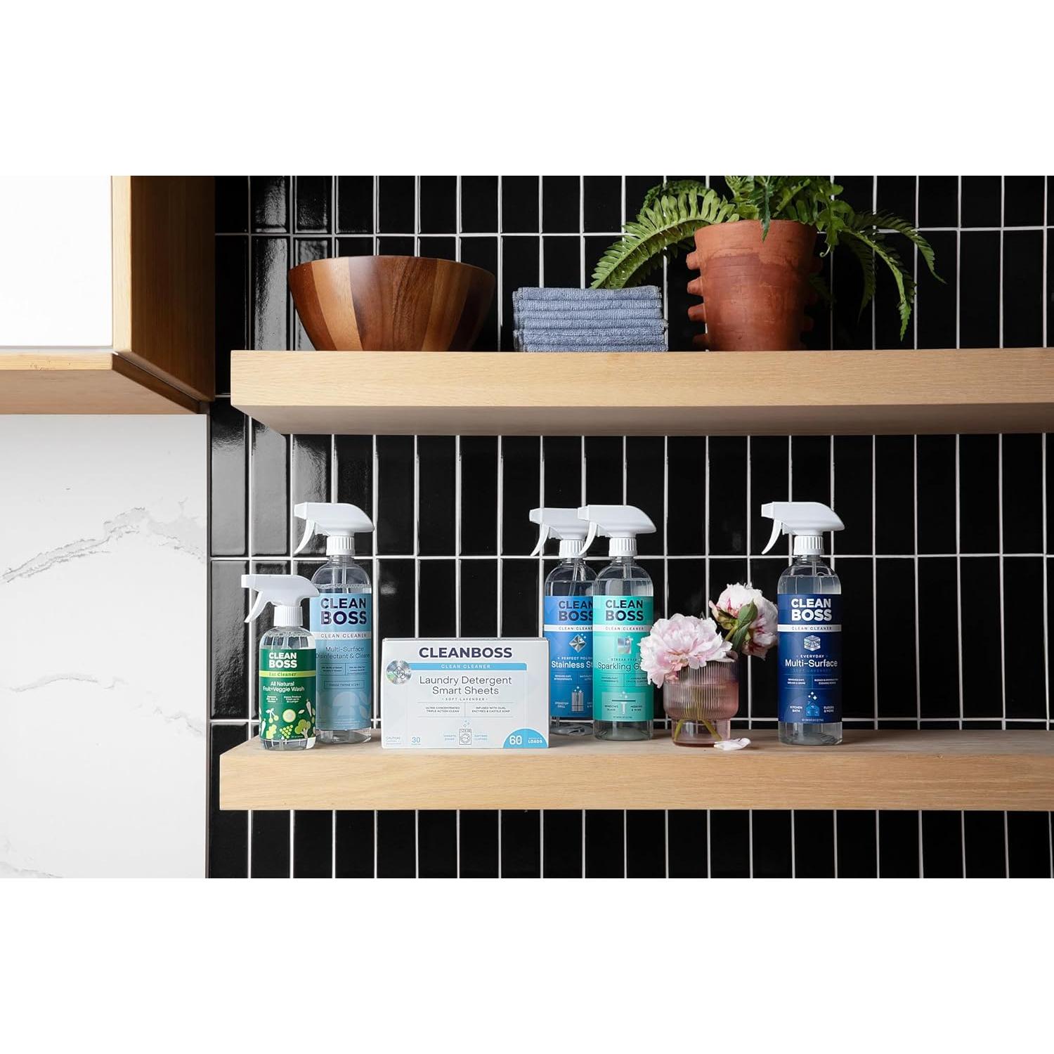 Hojas de detergente CleanBoss - 30 hojas hipoalergénicas