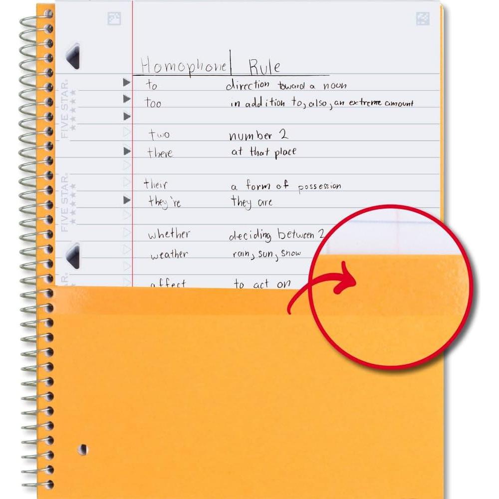 Cuaderno Espiral Five Star 3 Materias 150 Hojas Rayadas