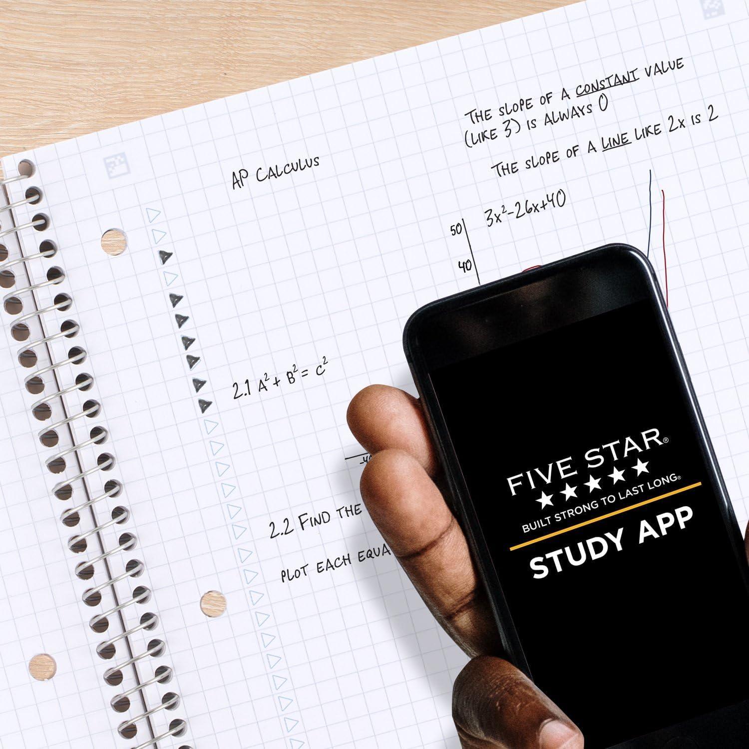 Cuaderno Espiral Five Star 1 Materia 100 Hojas Azul Rojo