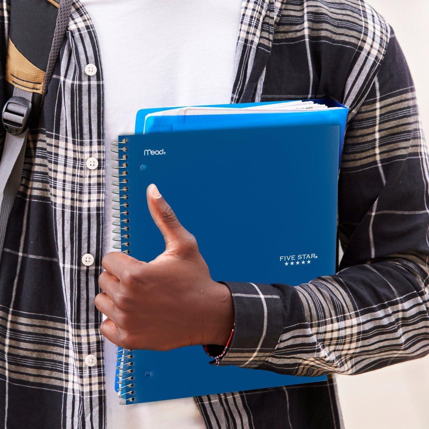 Cuaderno Espiral Five Star 1 Materia 100 Hojas Azul Rojo