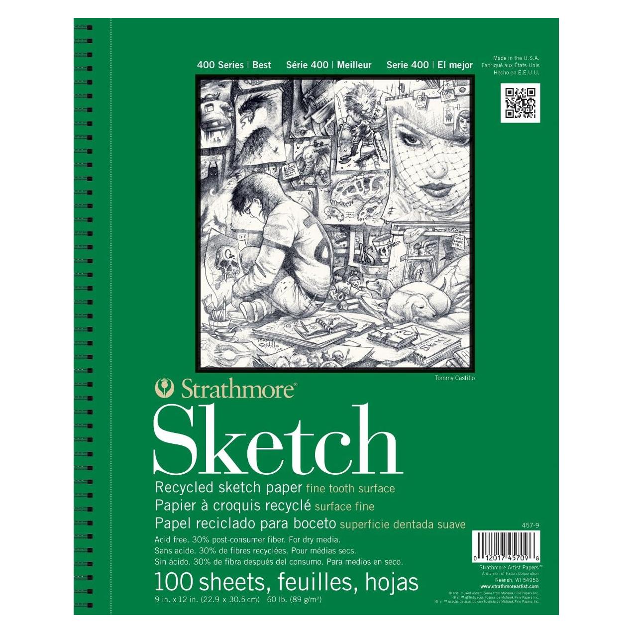 Bloc de Dibujo Strathmore 400 Series Reciclado 100 Hojas 14x21.6 cm