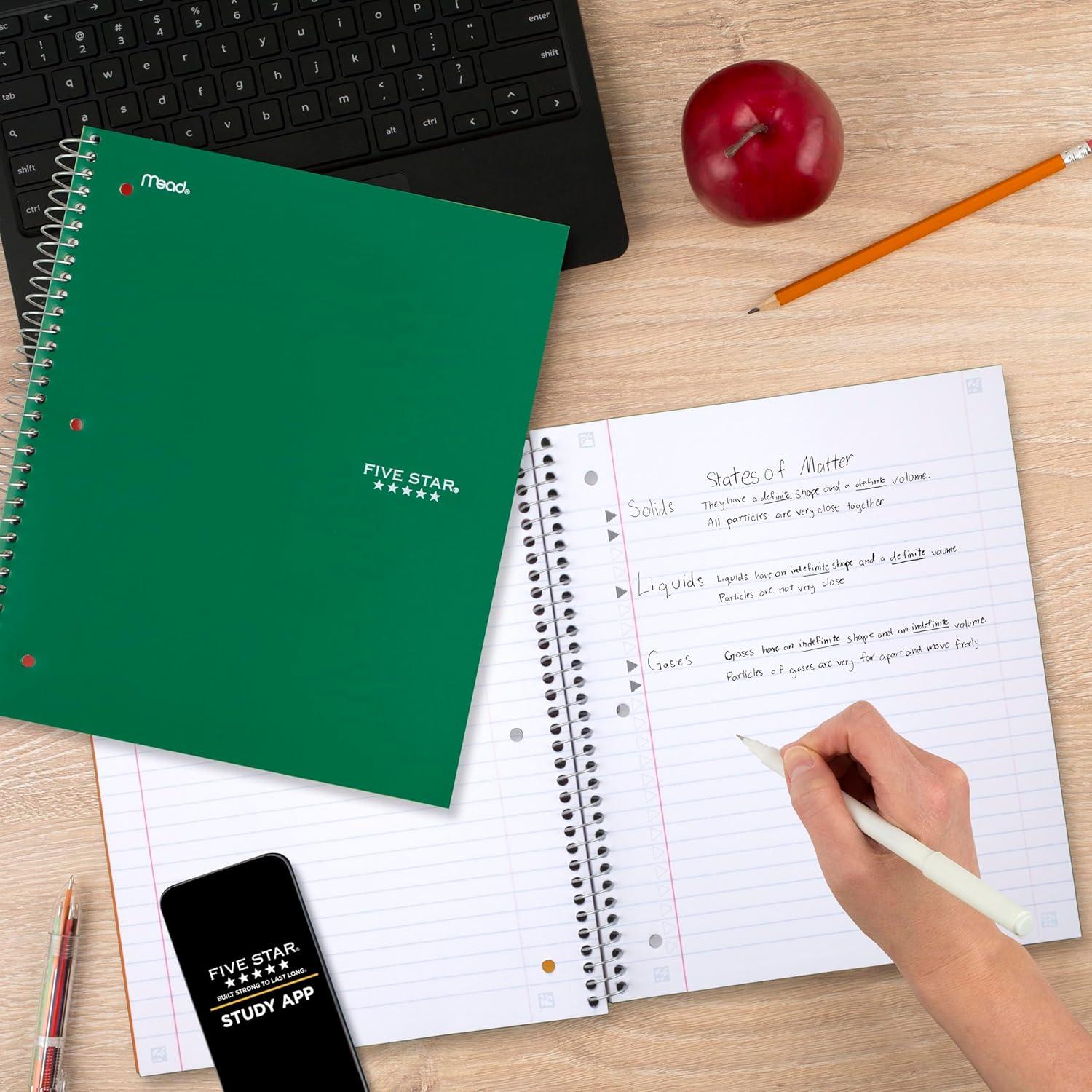 Cuaderno Espiral Five Star 3 Materias 150 Hojas Verde