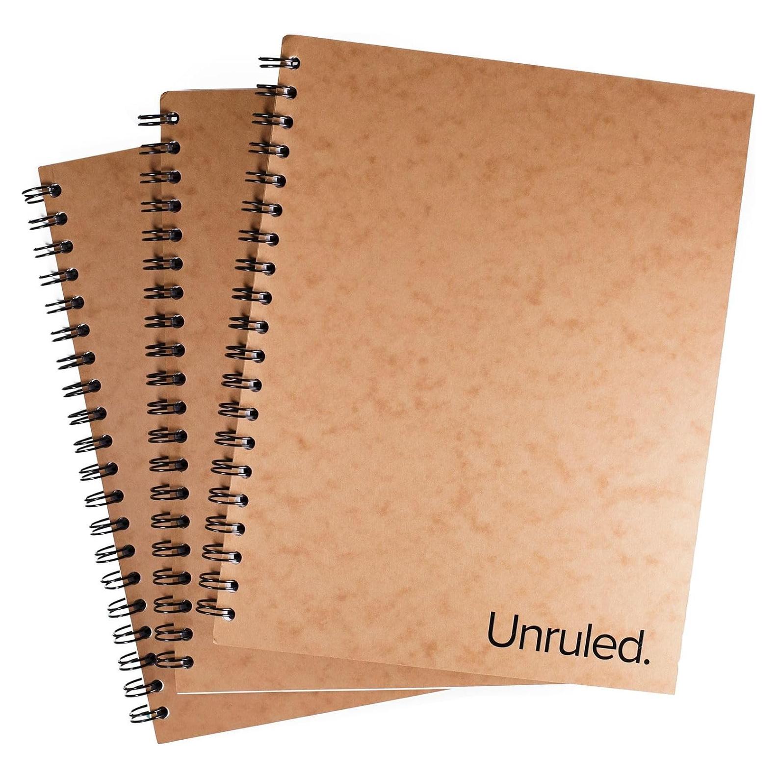 Cuaderno Espiral Unruled Blanco Sin Rayas 70 Hojas 26.7x20.3cm
