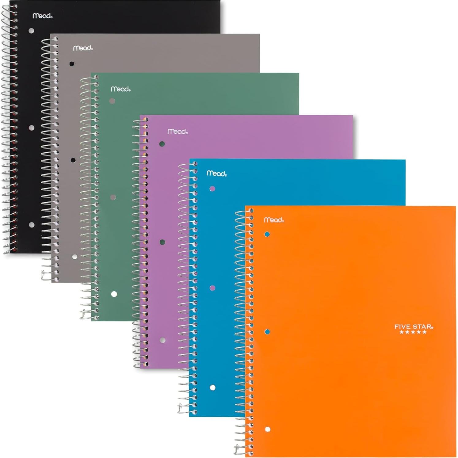 Cuaderno Espiral Five Star 1 Asignatura 100 Hojas Cuadriculado