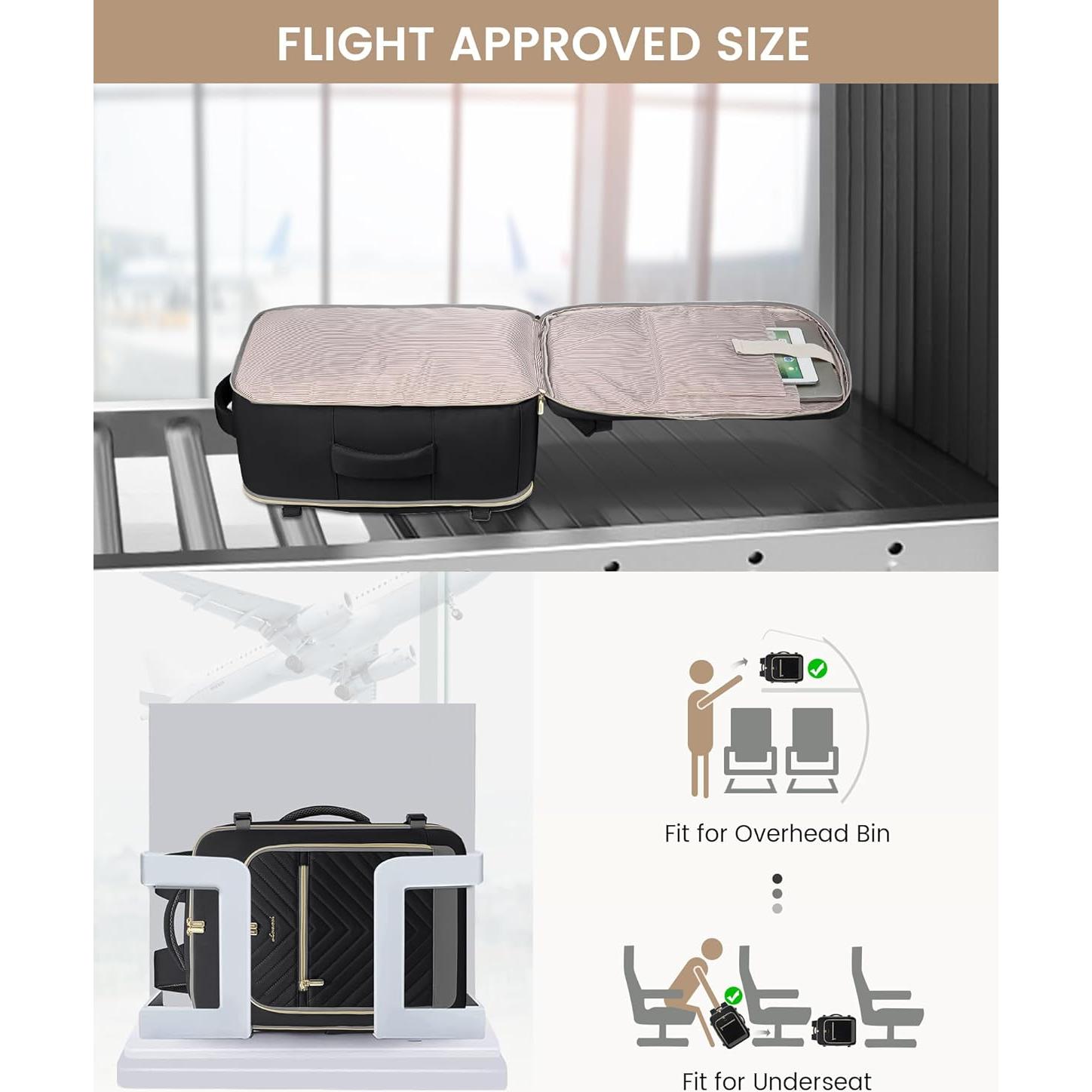 Mochila de Viaje LOVEVOOK 40L Aprobada para Vuelo con Cubos