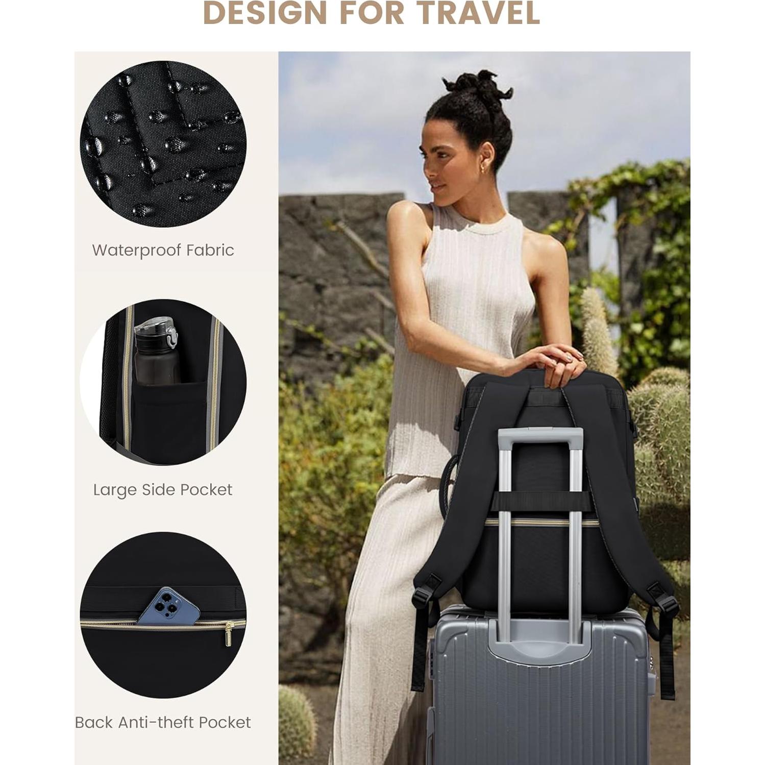 Mochila de Viaje LOVEVOOK 40L Aprobada para Vuelo con Cubos