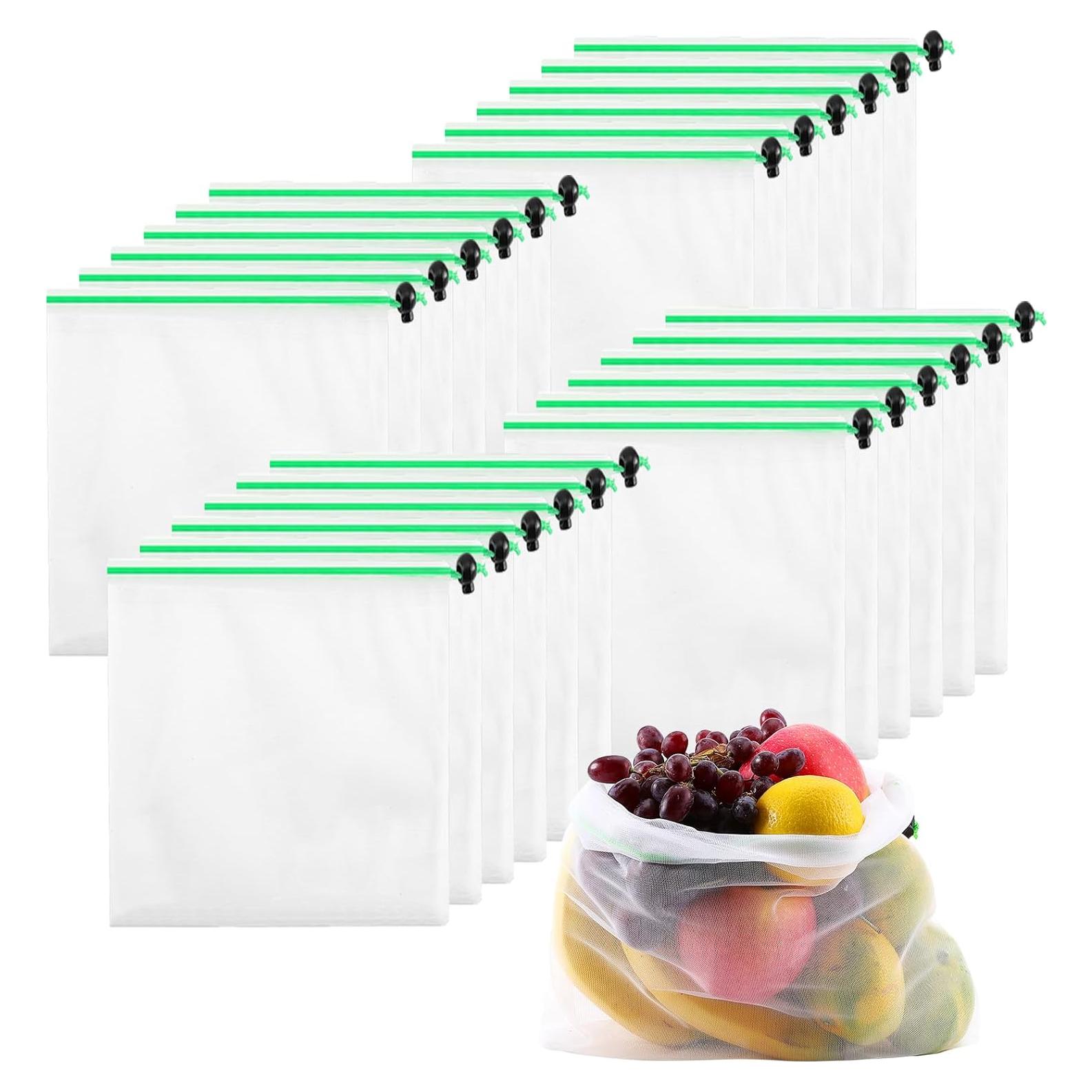 Paquete de 24 Bolsas de Malla Reutilizables Cabaubl 30x35 cm