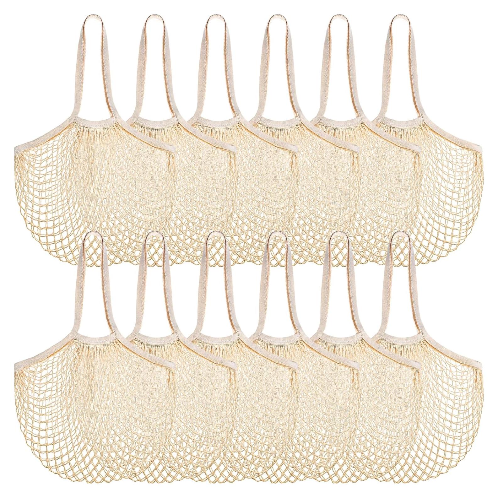 12 Bolsas de Compras Reutilizables de Malla Zelphvt 35x60cm