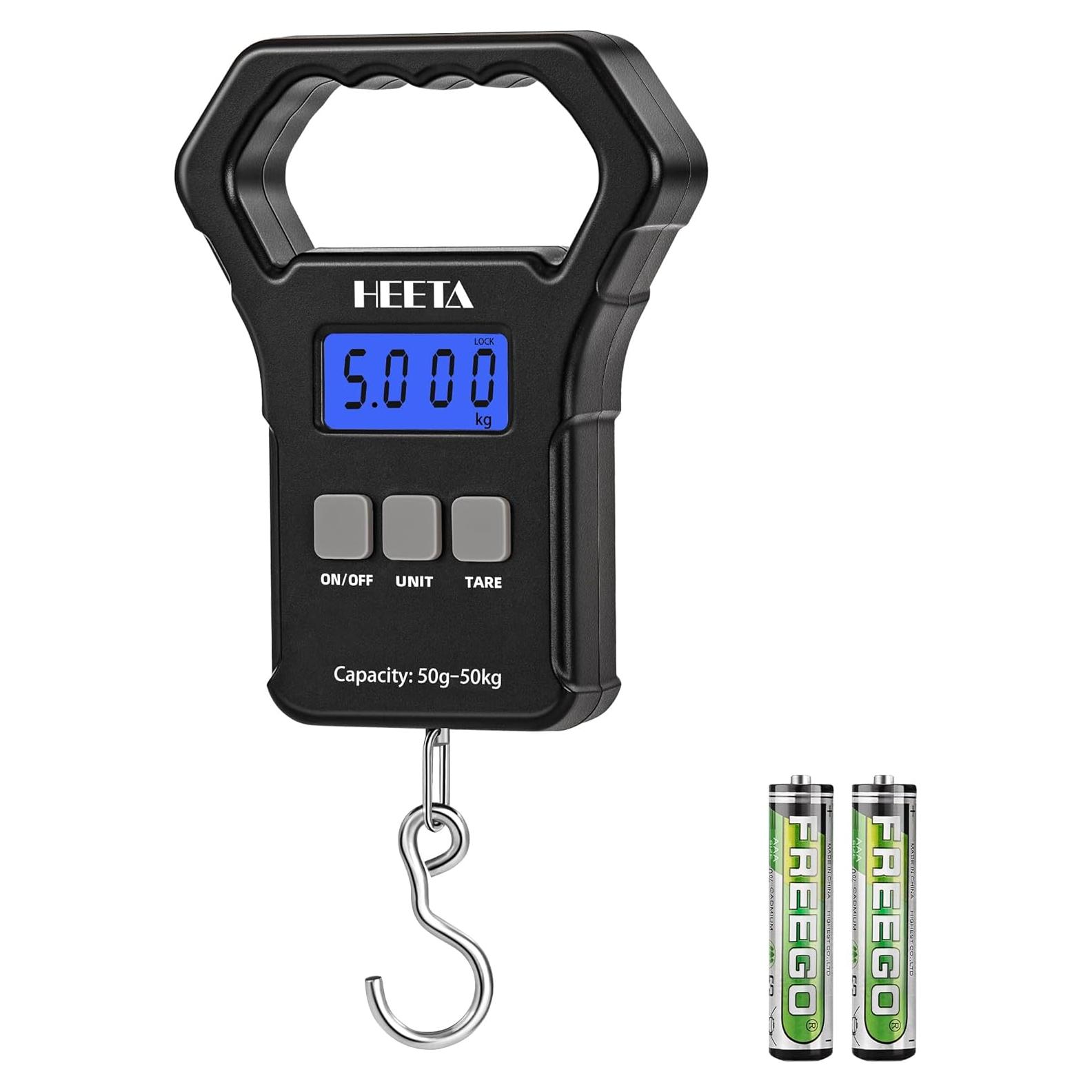 Balanza Digital Portátil HEETA 50kg con Pantalla LCD Retroiluminada