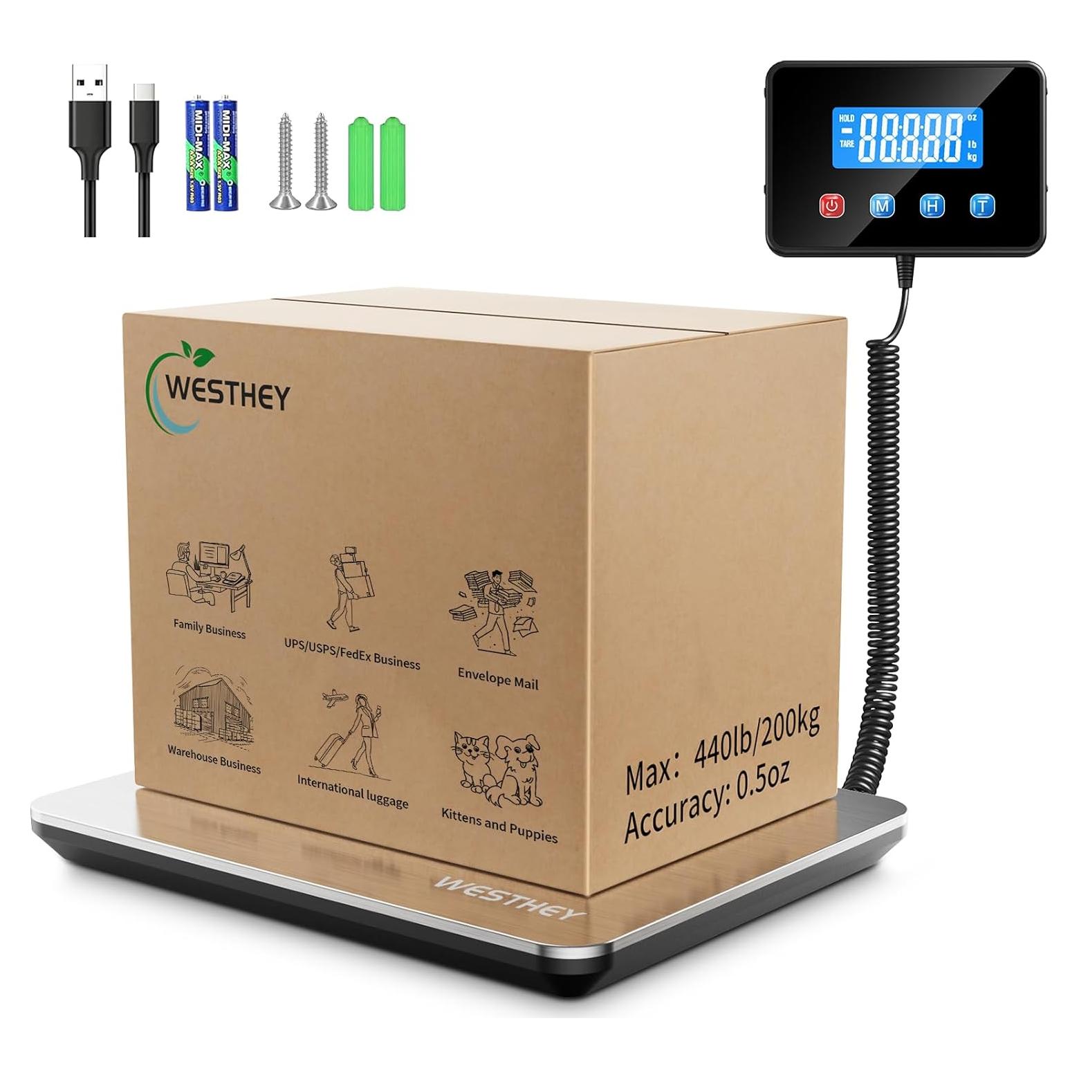 Báscula Digital de Peso WESTHEY 200kg Alta Precisión