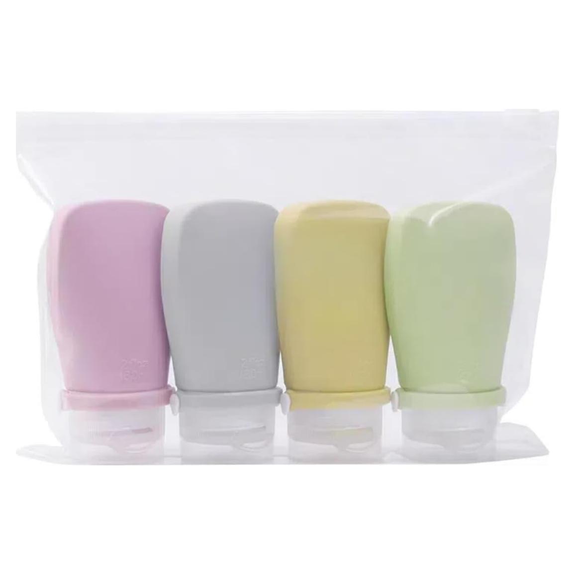 4 Botellas de Viaje Silicona xincx 60ml A prueba de Fugas