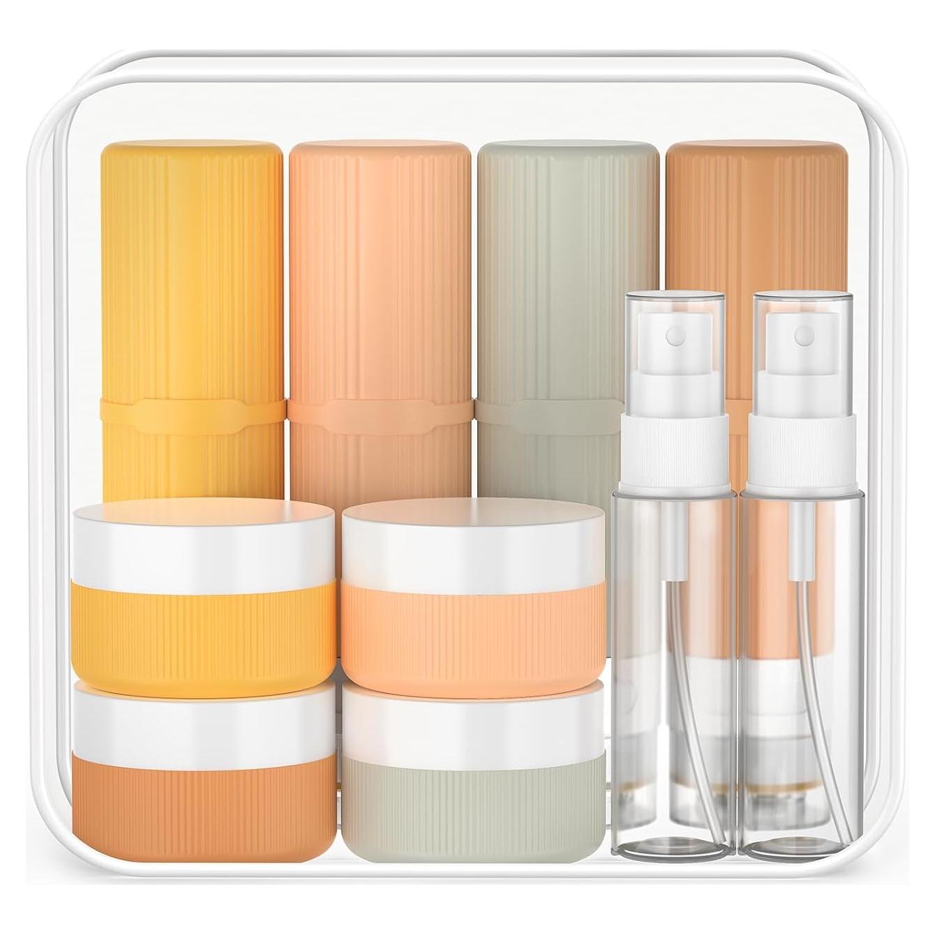 JessLab 16 Botellas de Viaje Silicona 90 ml Aprobadas TSA