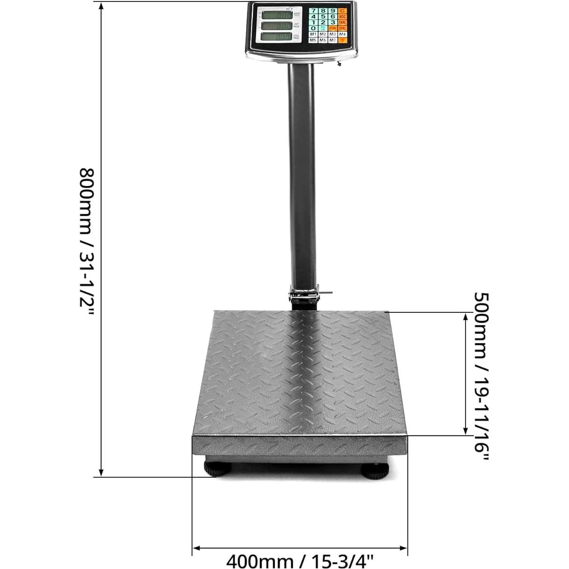 Báscula Postal Digital QWORK 300kg Plegable Acero 50.3x40cm