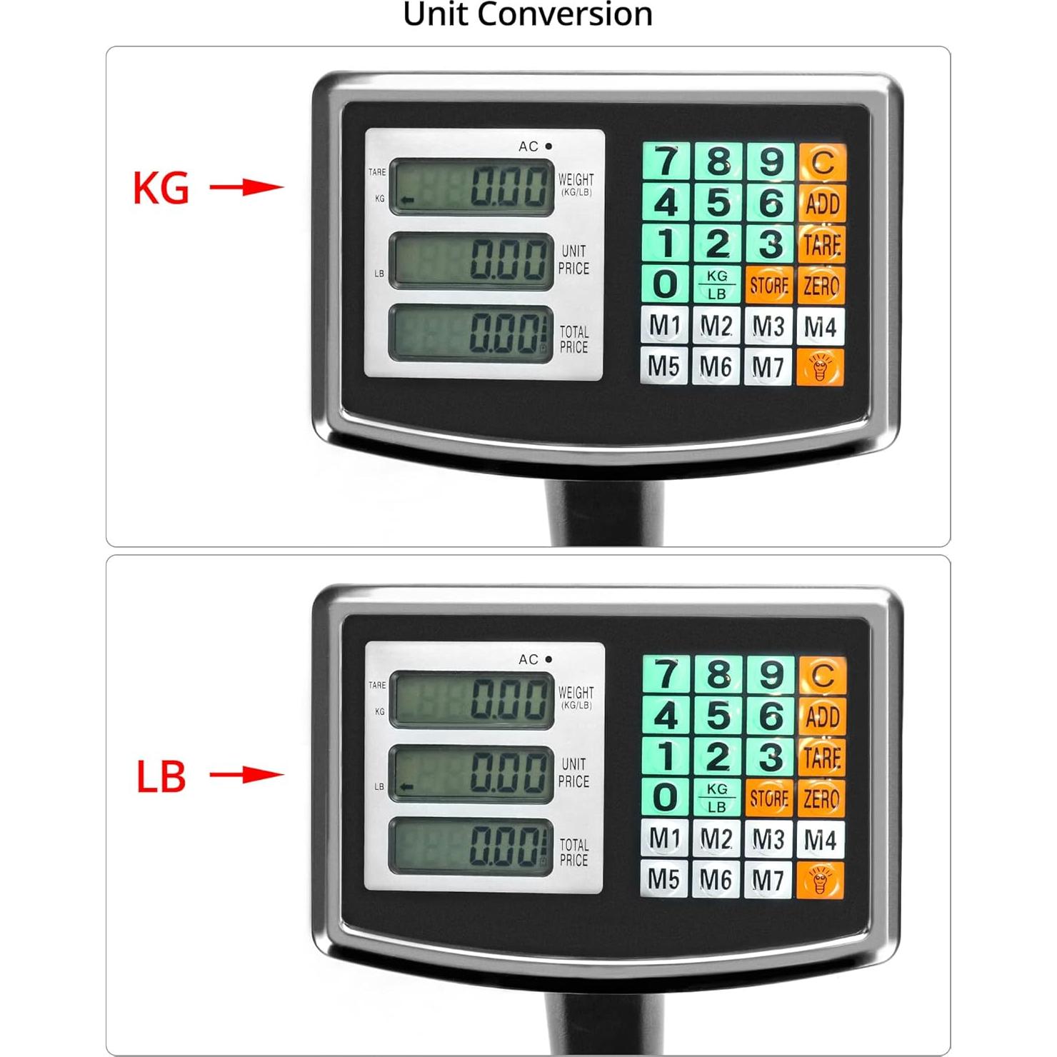 Báscula Postal Digital QWORK 300kg Plegable Acero 50.3x40cm