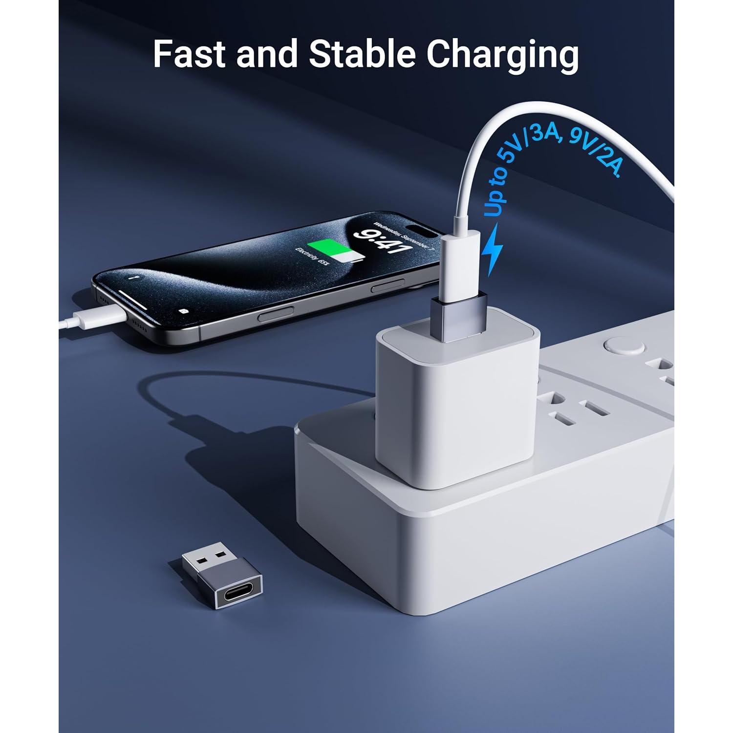 Adaptador USB C a USB Hembra Pack de 3 Syntech Gris Espacial