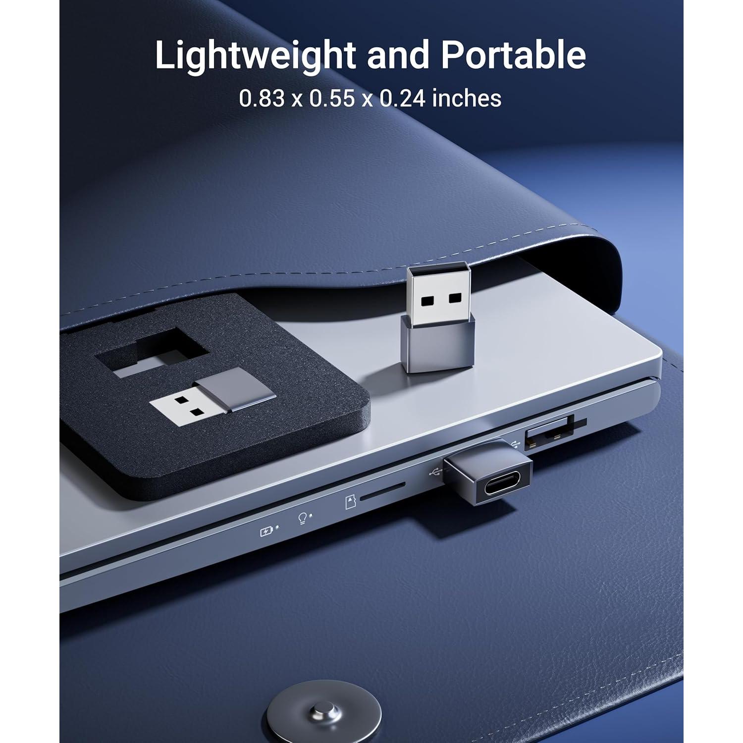 Adaptador USB C a USB Hembra Pack de 3 Syntech Gris Espacial