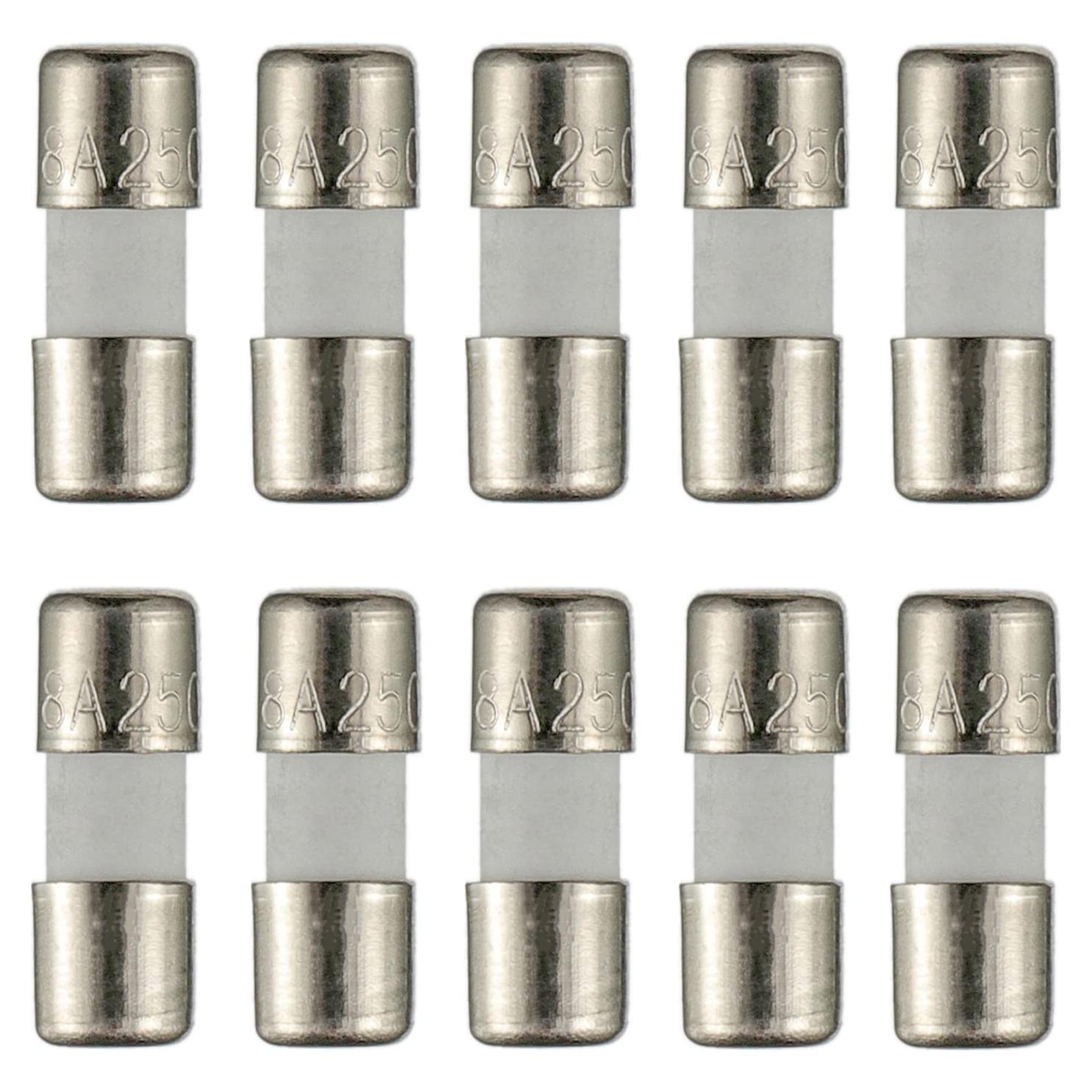 Fusibles Cerámicos de Acción Rápida BOJACK 8A 3.6x10mm - Paquete de 20