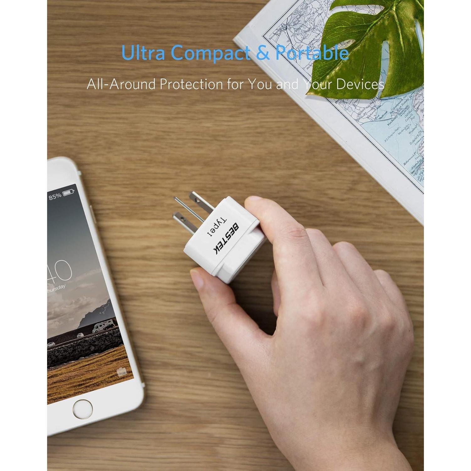 Adaptador de Enchufe Universal BESTEK 8 en 1 para Viaje