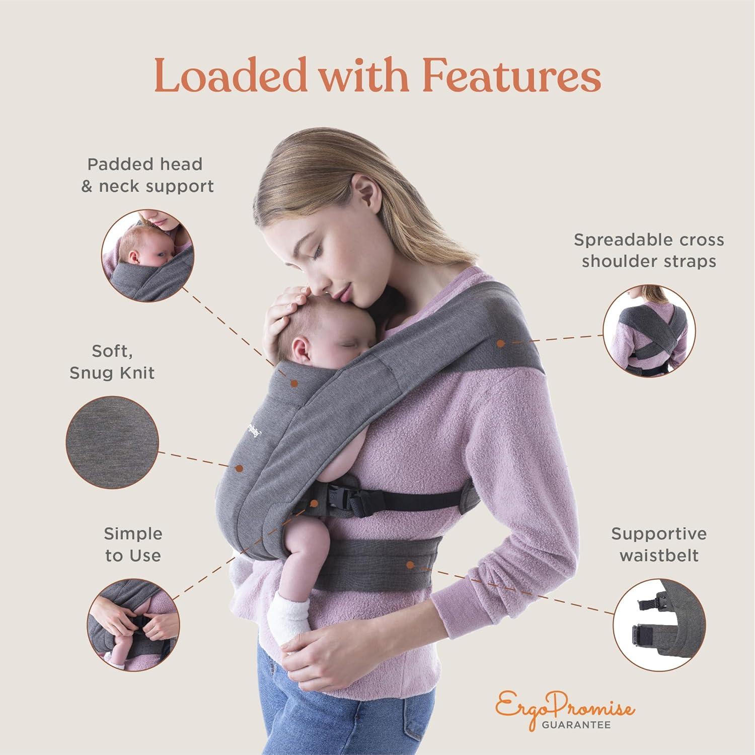 Portabebés Ergobaby Embrace Knit Crema - 3.2 a 11.3 kg