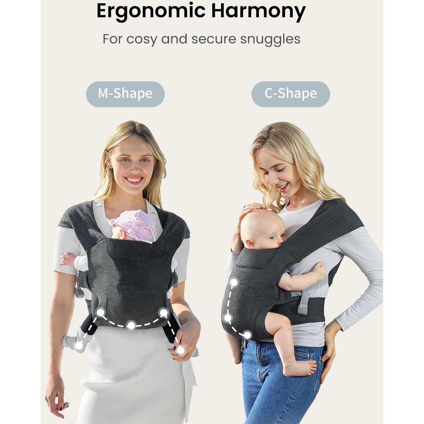 Portabebés ergonómico gris oscuro YM019 para recién nacidos