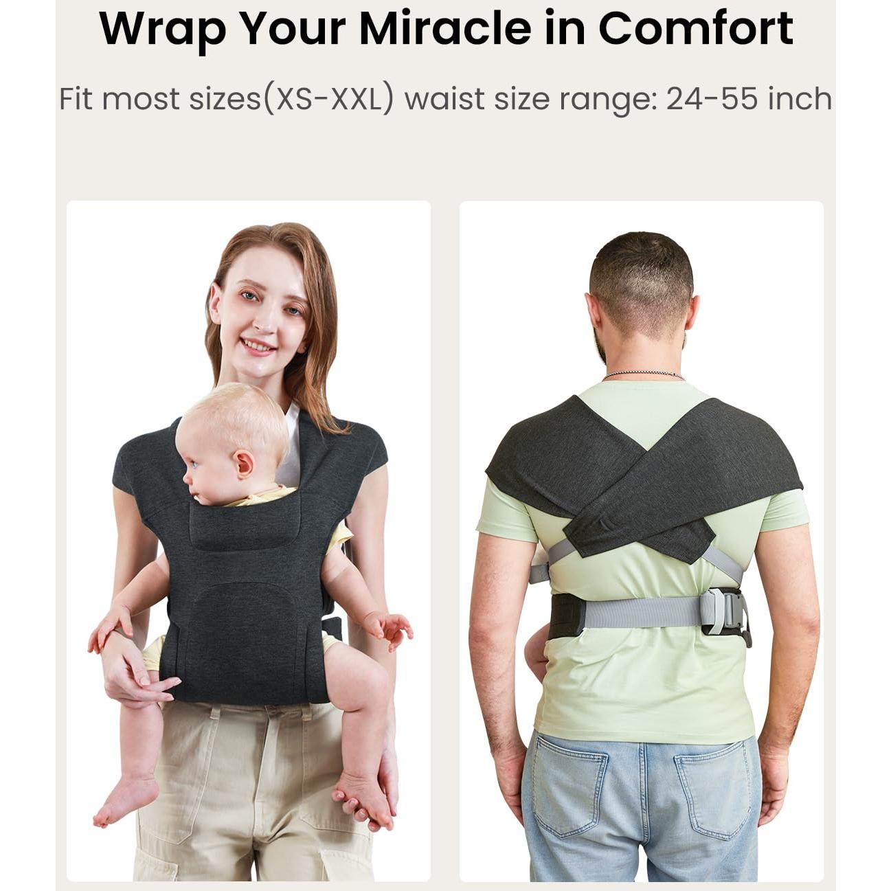Portabebés ergonómico gris oscuro YM019 para recién nacidos