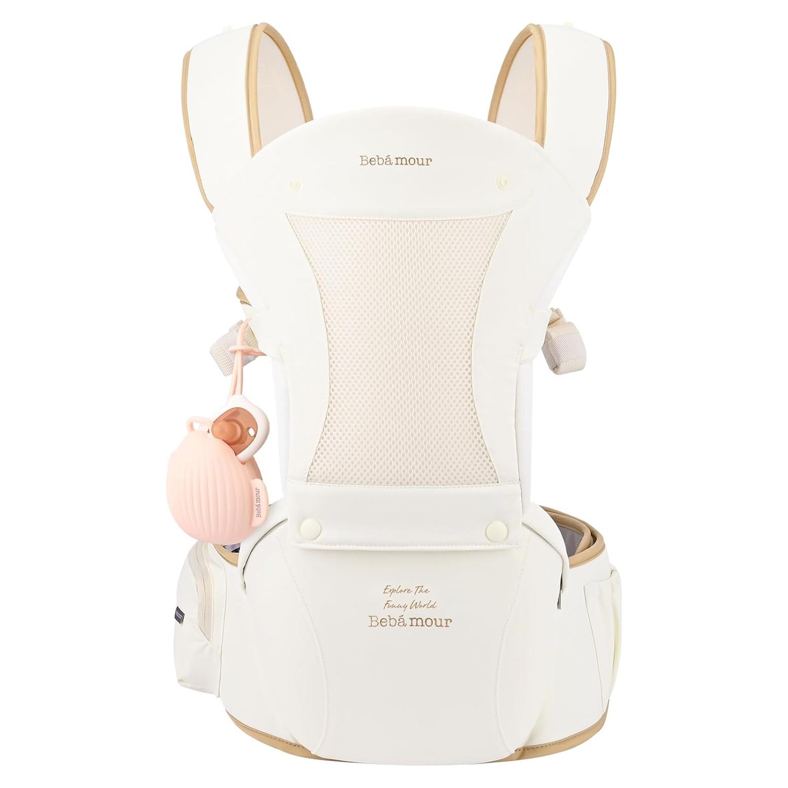 Portabebés Bebamour Caqui 0-36 meses, malla transpirable, 6 posiciones