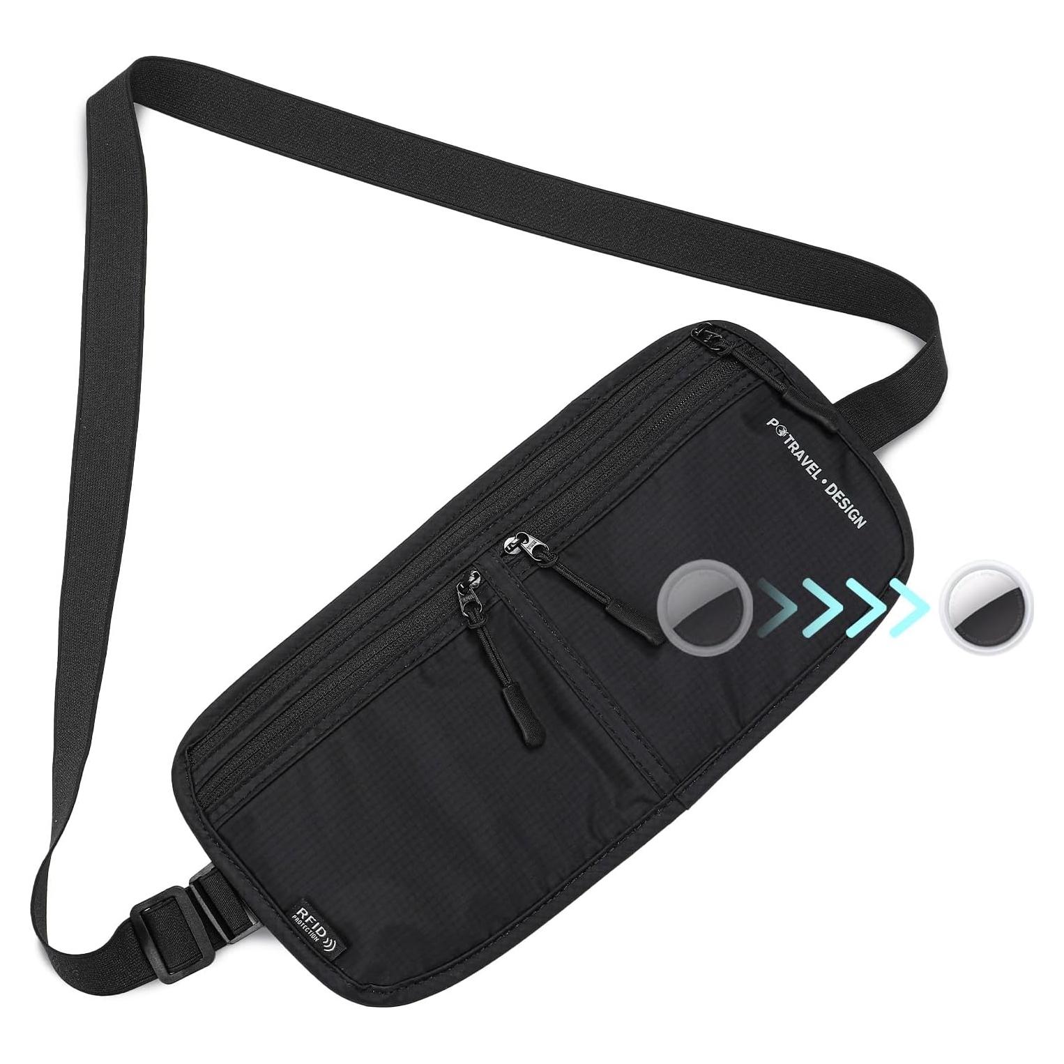 Portapasaporte de Viaje P TRAVEL - Funda RFID Ajustable Negra