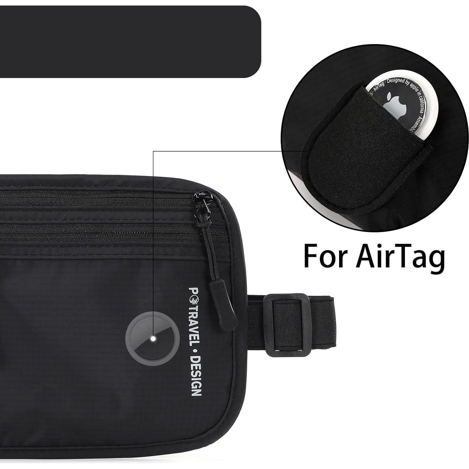 Portapasaporte de Viaje P TRAVEL - Funda RFID Ajustable Negra