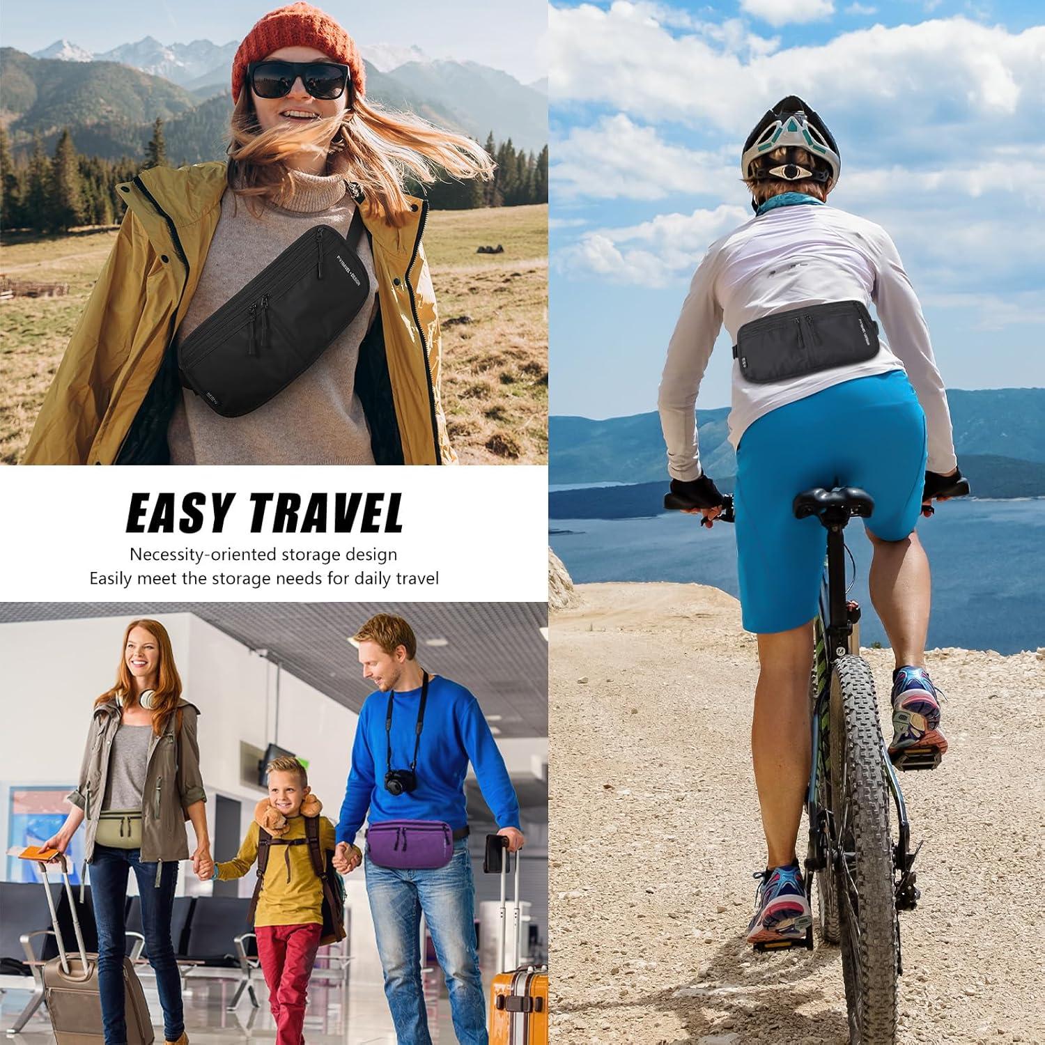 Portapasaporte de Viaje P TRAVEL - Funda RFID Ajustable Negra