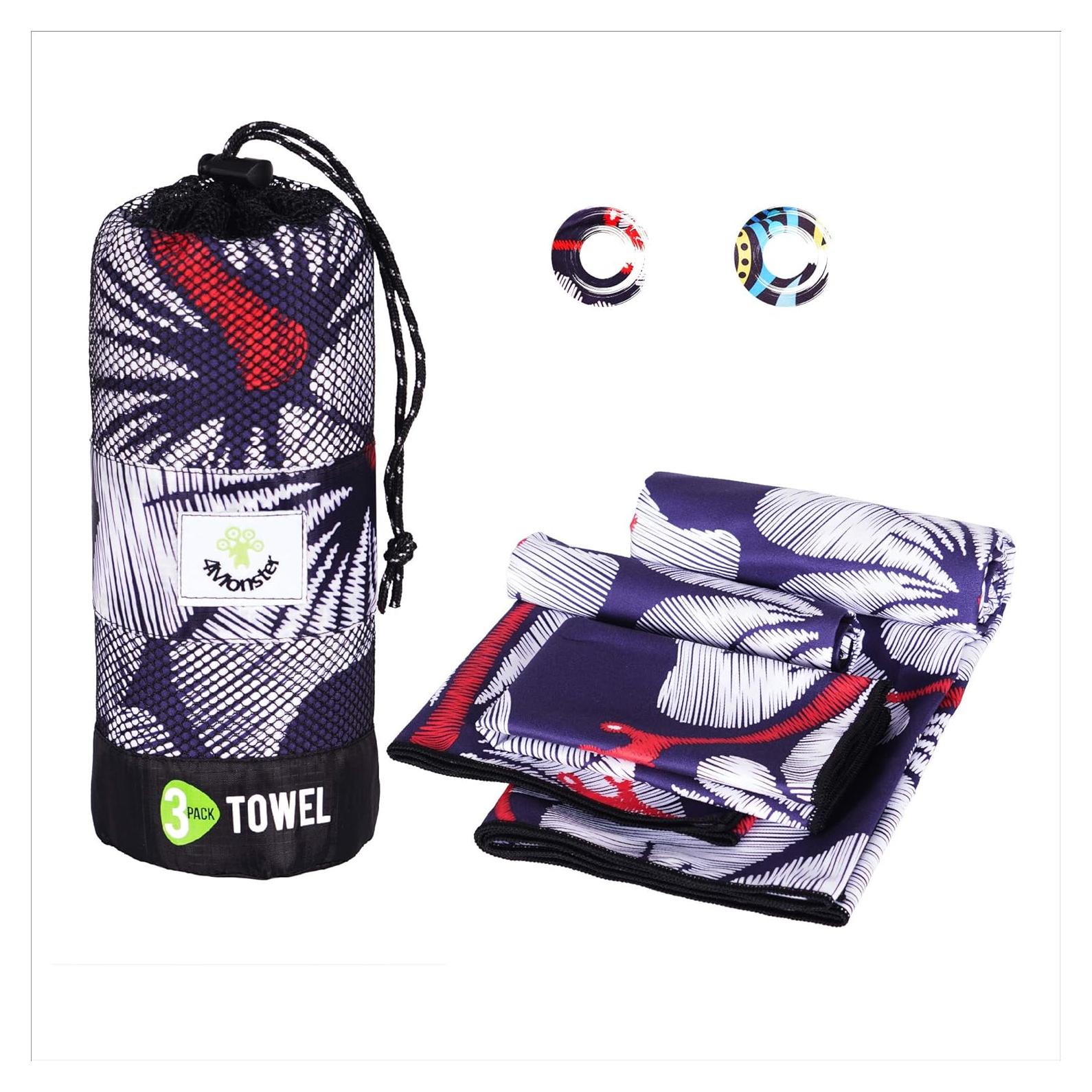 Toallas de Microfibra 4Monster - 3 Tamaños, Secado Rápido