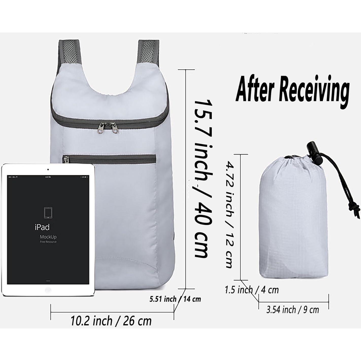 Mochila Plegable Ligera Impermeable Unisex 14x26x40cm