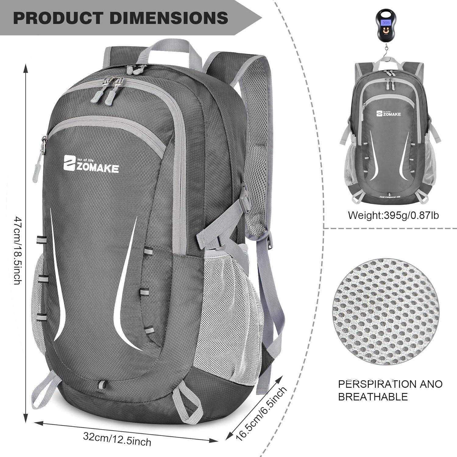 Mochila Plegable ZOMAKE 35L Resistente al Agua para Senderismo