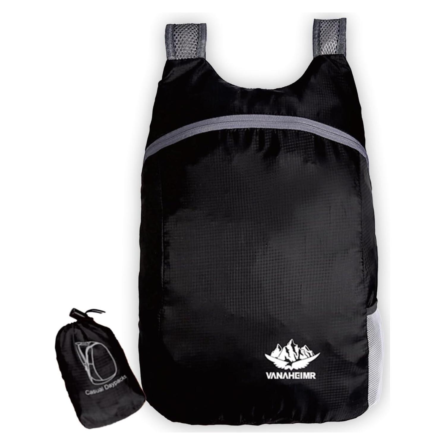Mochila Plegable Impermeable 20L Ygfejsdnsw Unisex Negra