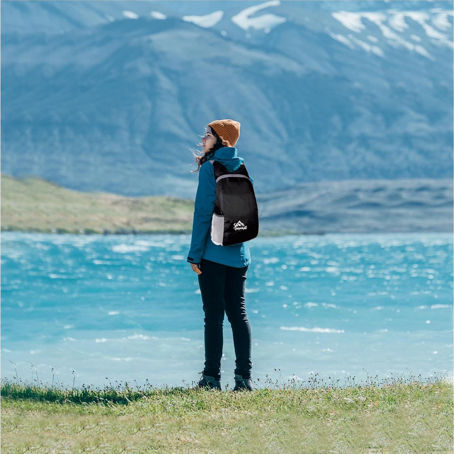 Mochila Plegable Impermeable 20L Ygfejsdnsw Unisex Negra