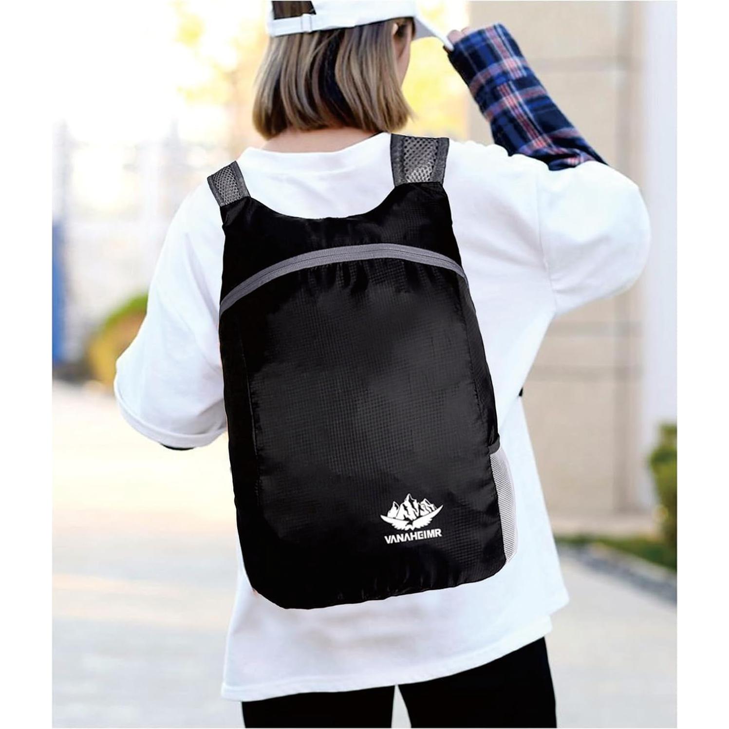Mochila Plegable Impermeable 20L Ygfejsdnsw Unisex Negra