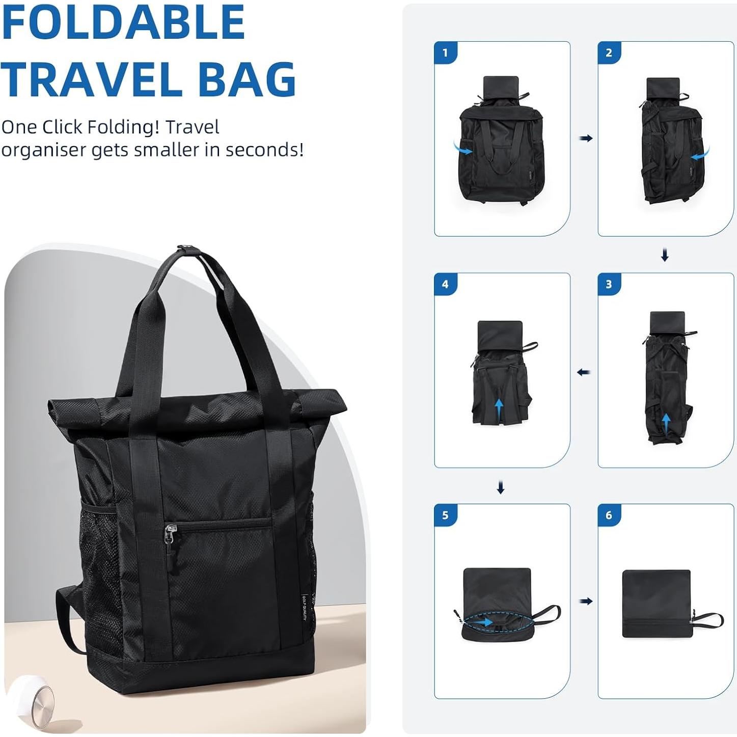 Mochila Tote Convertible Plegable GOLF Nylon 21.9L Negra