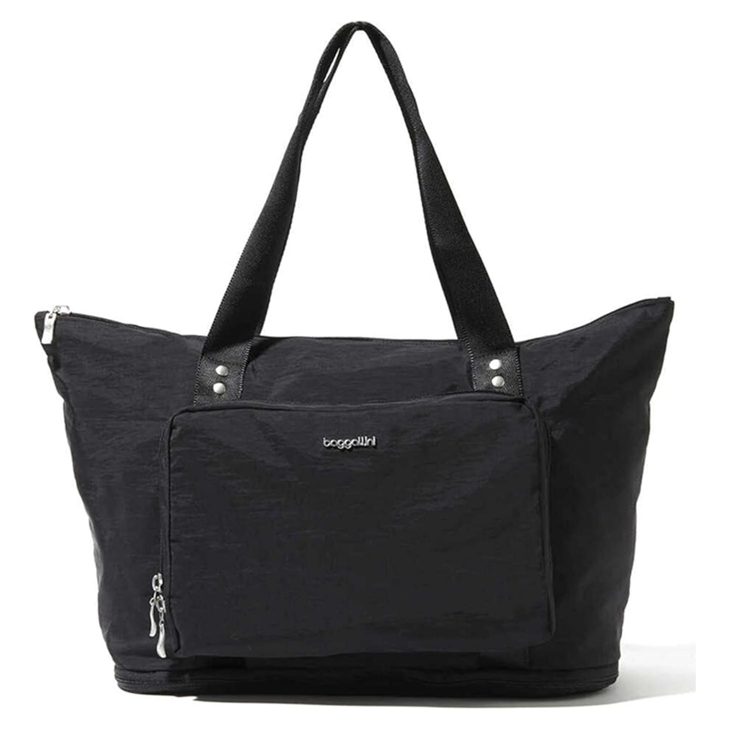 Bolsa Tote Expandible Baggallini 56 cm Nylon Lavable Negro