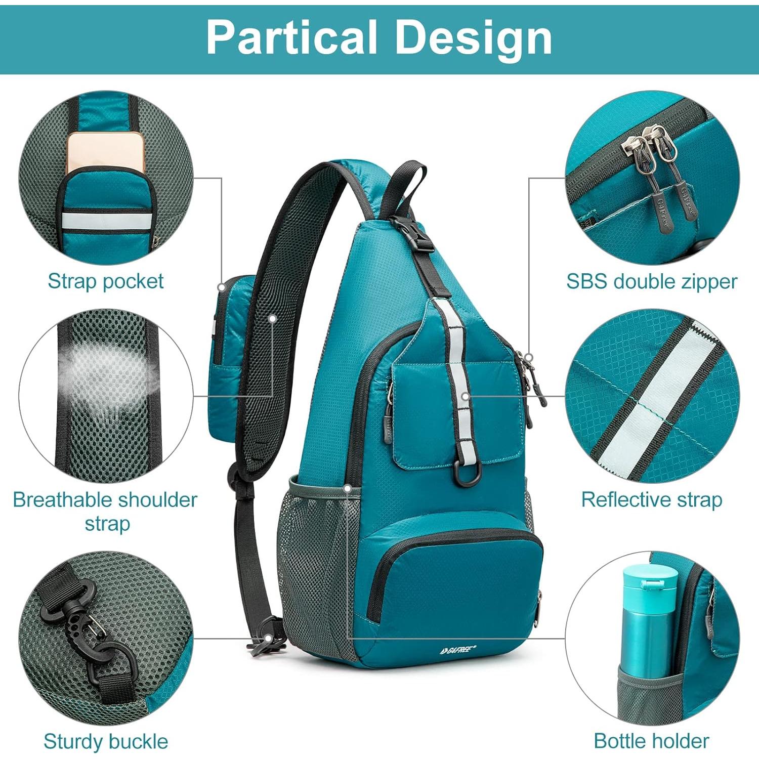 Mochila Sling Plegable G4Free Azul 10L Resistente al Agua