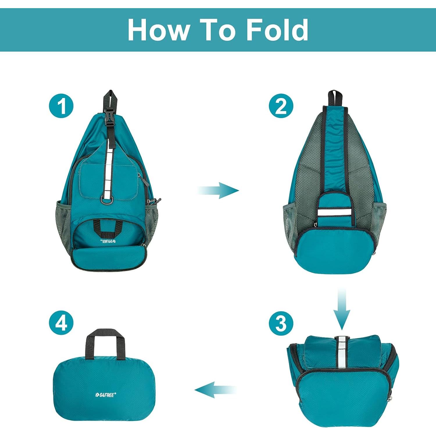 Mochila Sling Plegable G4Free Azul 10L Resistente al Agua