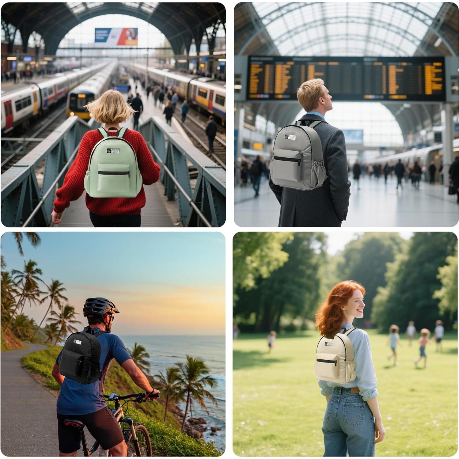 Mochila Plegable Ligera 15L Verde - Resistente al Agua