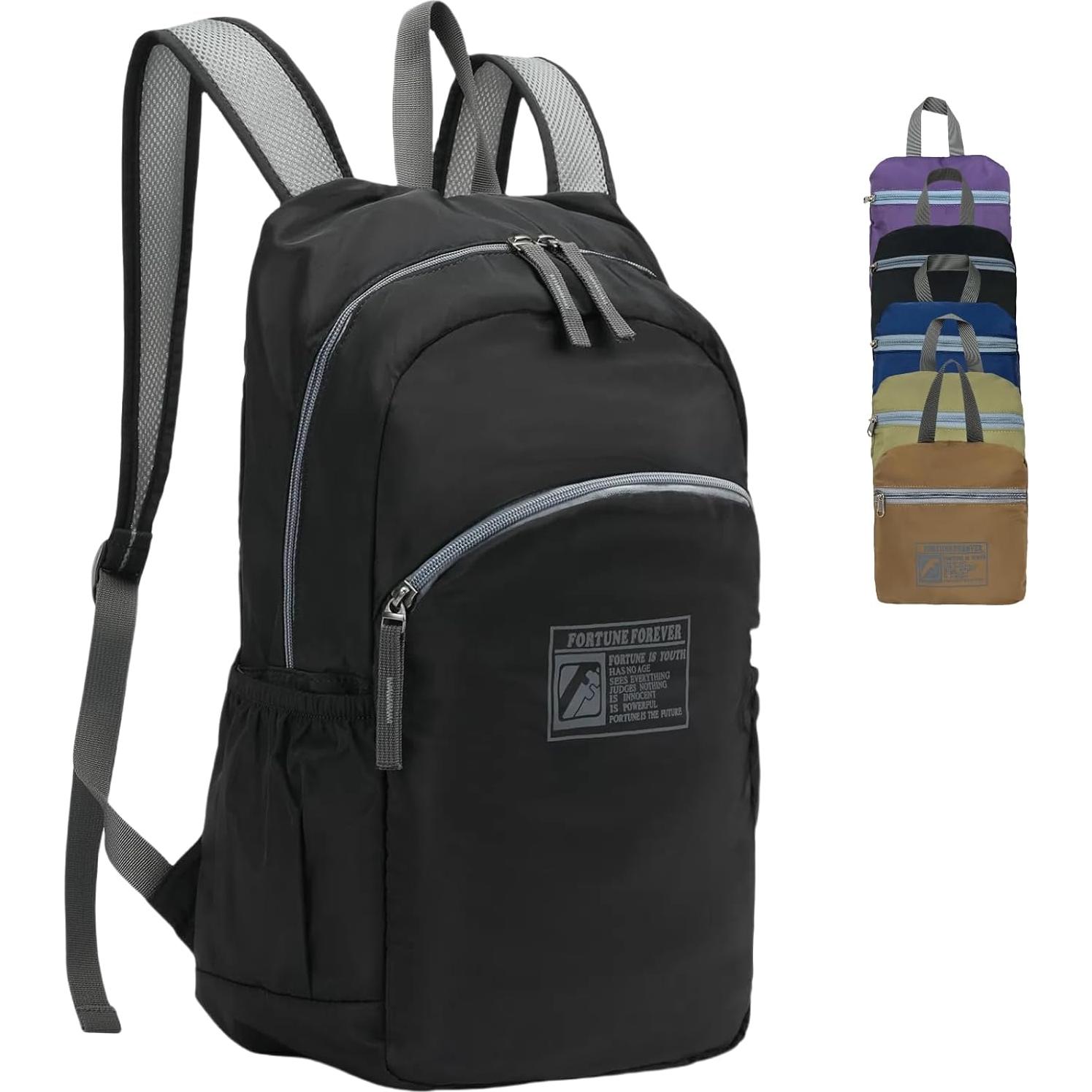 Mochila de viaje plegable 20L Genérico impermeable negra