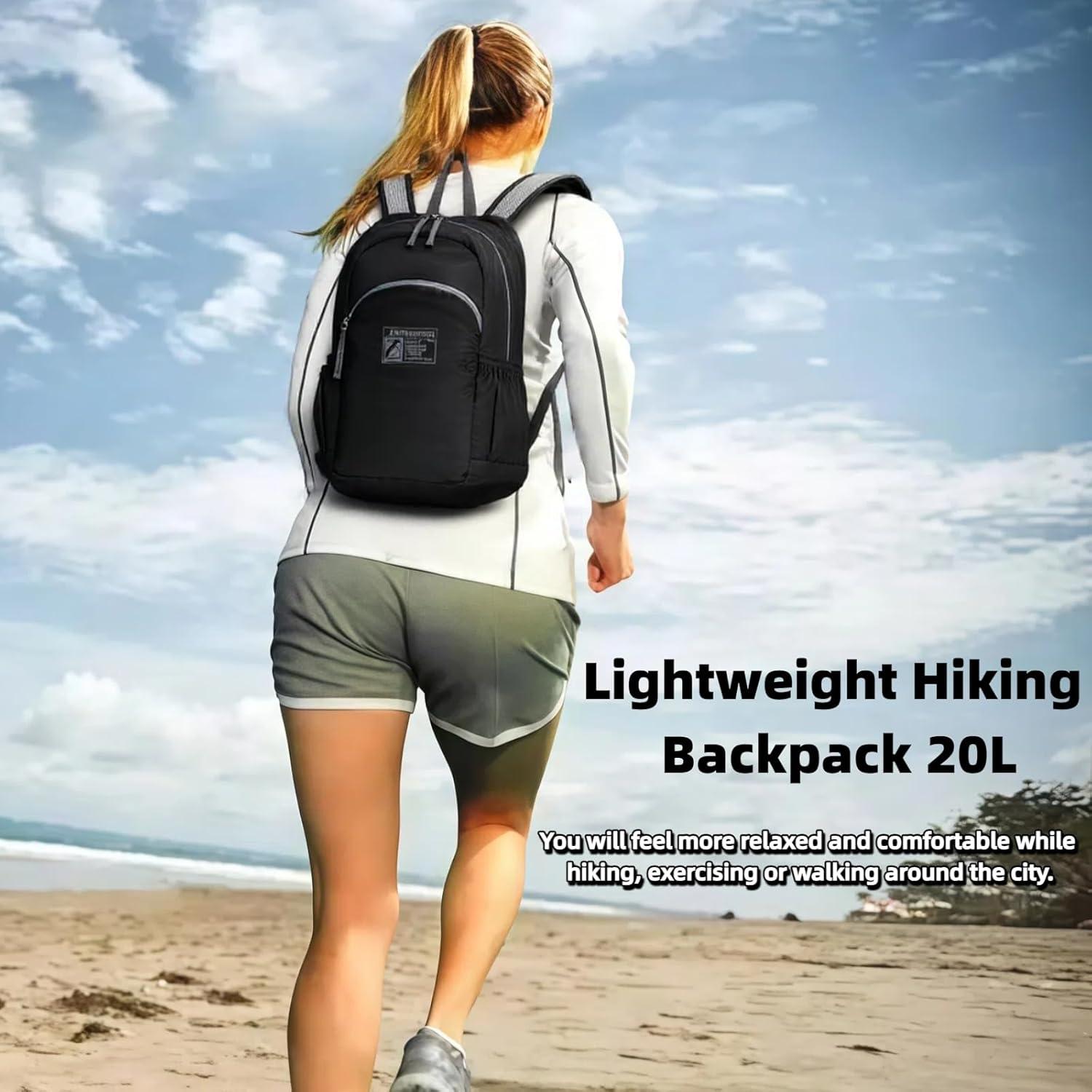 Mochila de viaje plegable 20L Genérico impermeable negra