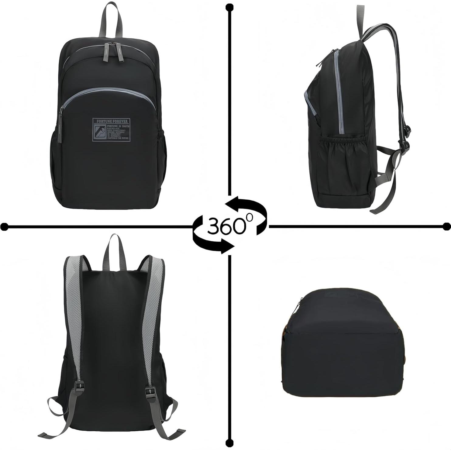Mochila de viaje plegable 20L Genérico impermeable negra