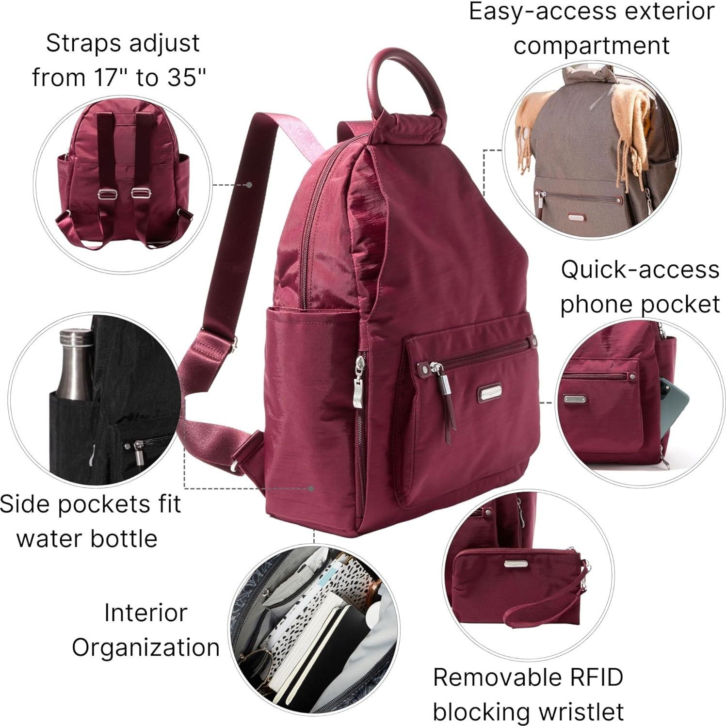 Mochila Baggallini Todo el Día con Monedero RFID 39x28 cm