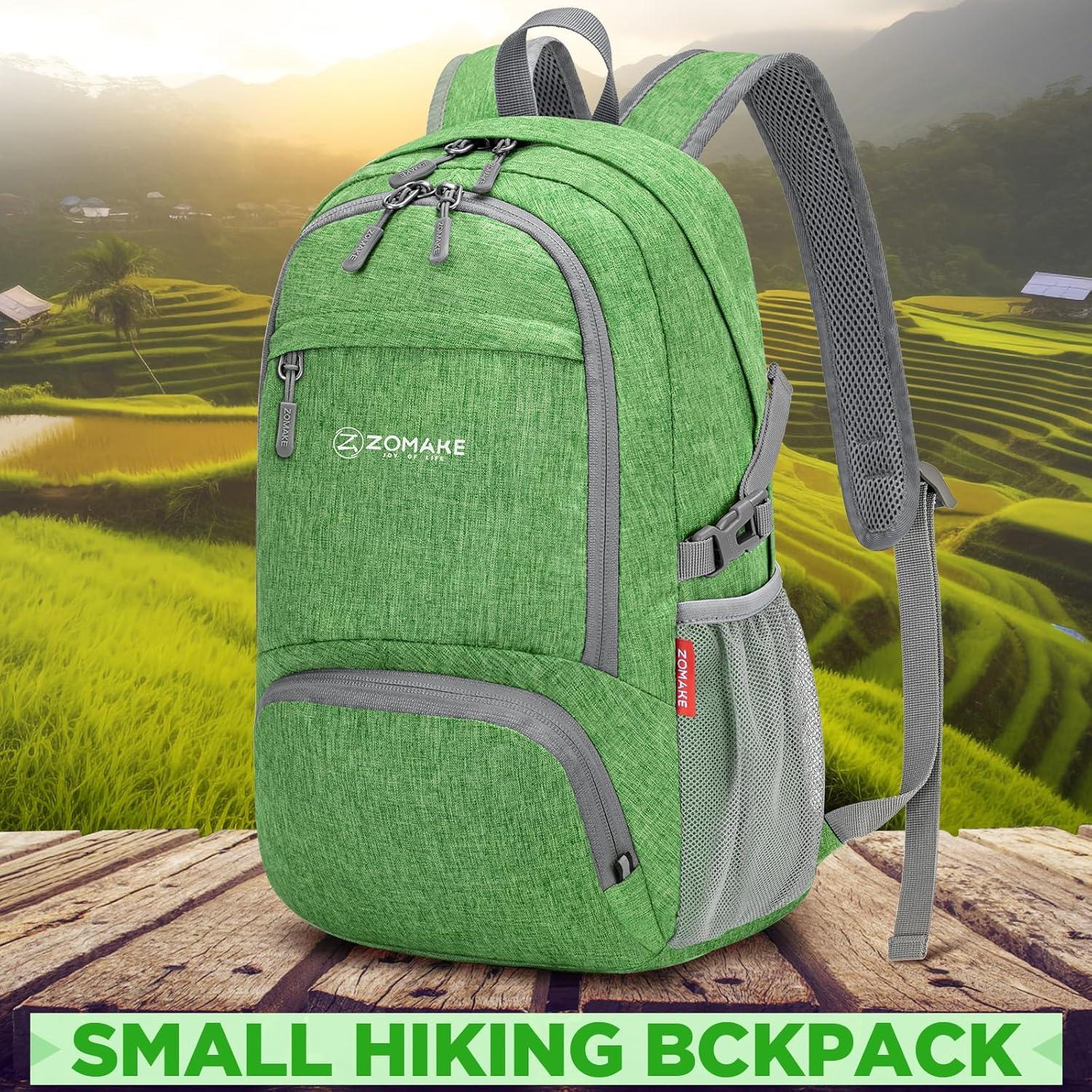 Mochila Plegable ZOMAKE 25L Resistente al Agua Verde Oscuro